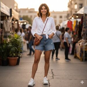 We The Free Blue Jean Shorts